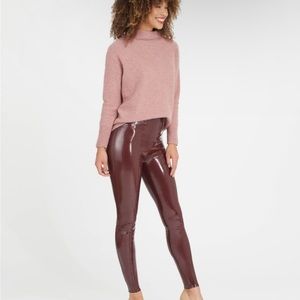 Spank faux  leather shiny leggings